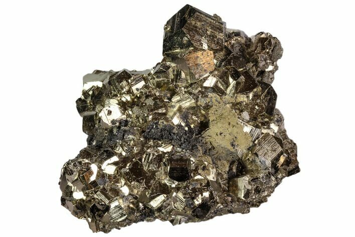 Gleaming Pyrite Crystal Cluster - Peru #106858